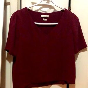 Babaton V-neck blouse, XS Maroon